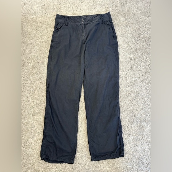French Connection High Waisted 3-button grey blue Fit Wide-Leg Long Pant Size 10 - Picture 1 of 10